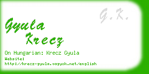 gyula krecz business card